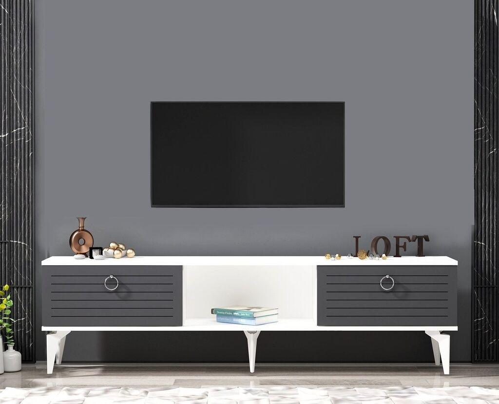 Hanah Home TV Komoda Arona, 150x44,6x29,6 cm, Belo-Antracit