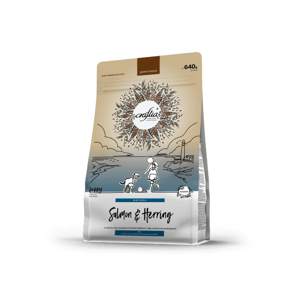 Craftia Natura Suva hrana za štence srednjih i velikih rasa, sa lososom i haringom, 640g
