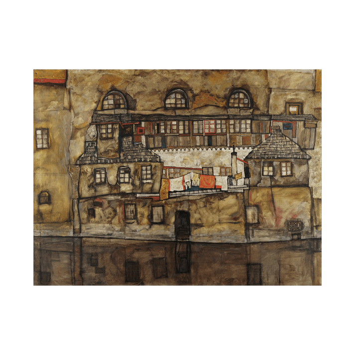 Canvas Slika na platnu House Wall on the River, Egon Schiele, 100 x 75 cm