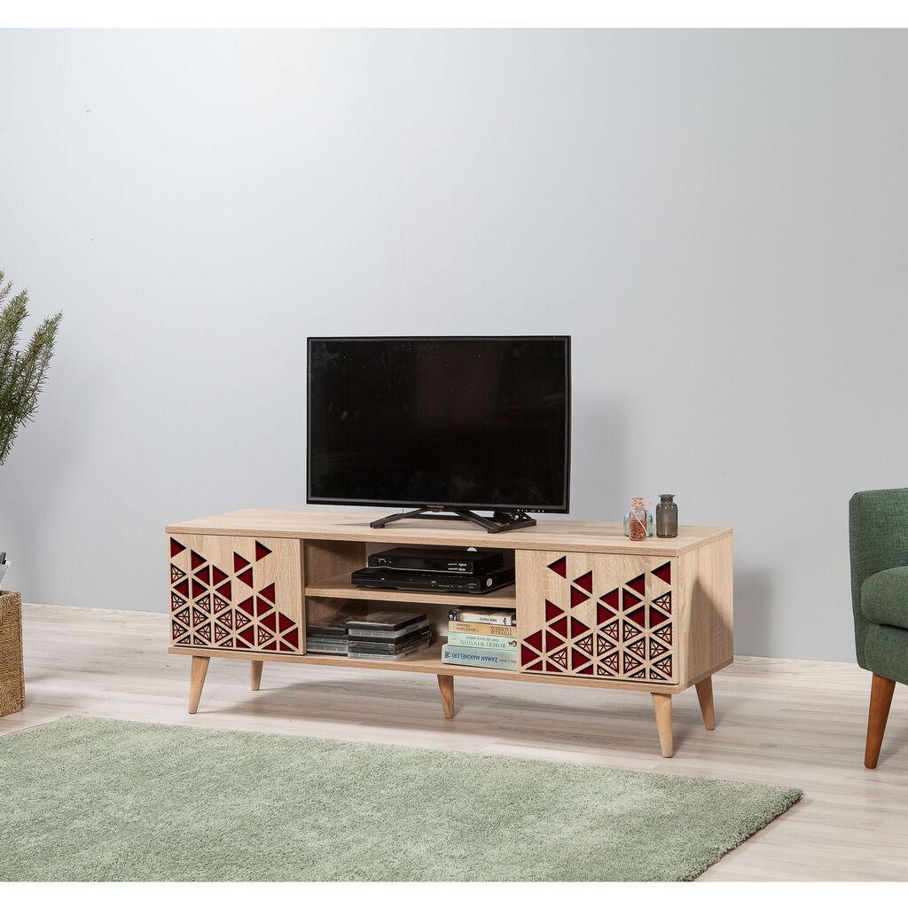 Hanah Home TV Komoda Truva-122, 140x50x40 cm, Smeđe boje