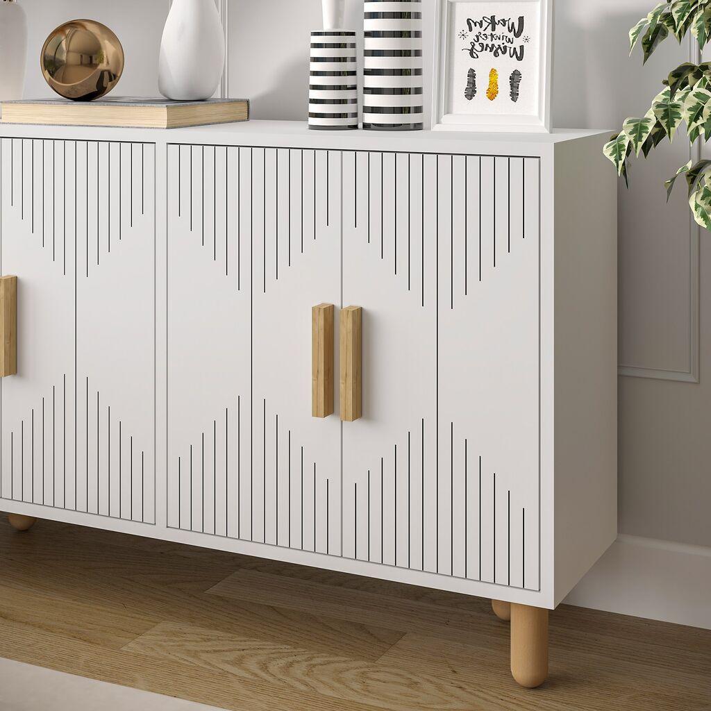 Hanah Home Konzola Roger, 120x73,6x29,6  cm, Bela