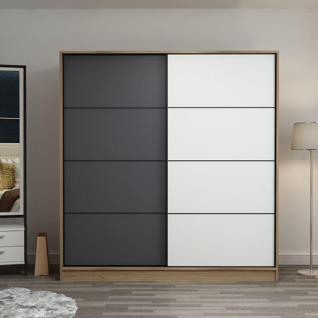 Hanah Home Garderober Kale-3982, 180x210x52 cm, Antracit-beli