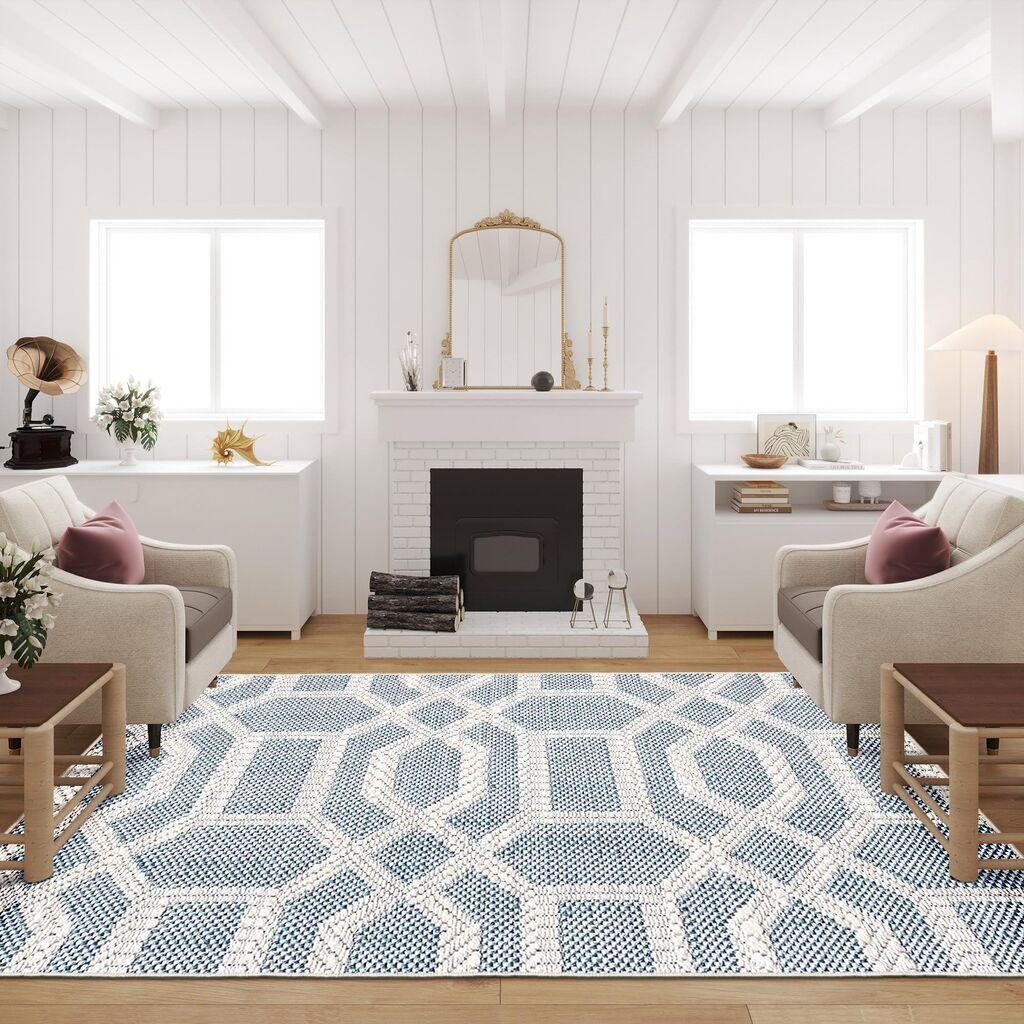 Conceptum Hypnose Tepih Woopamuk389, 80x150 cm, Plavo-beli