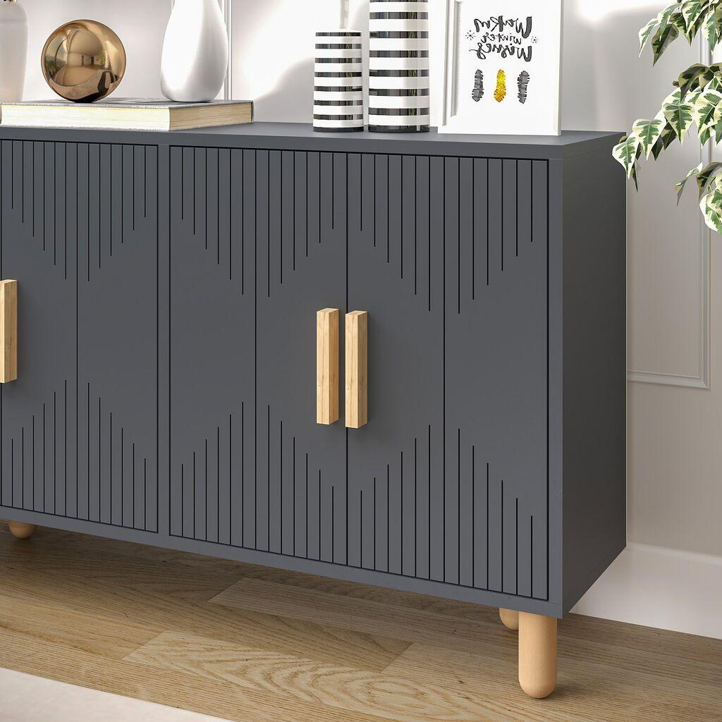 Hanah Home Konzola Roger, 120x73,6x29,6  cm, Antracit