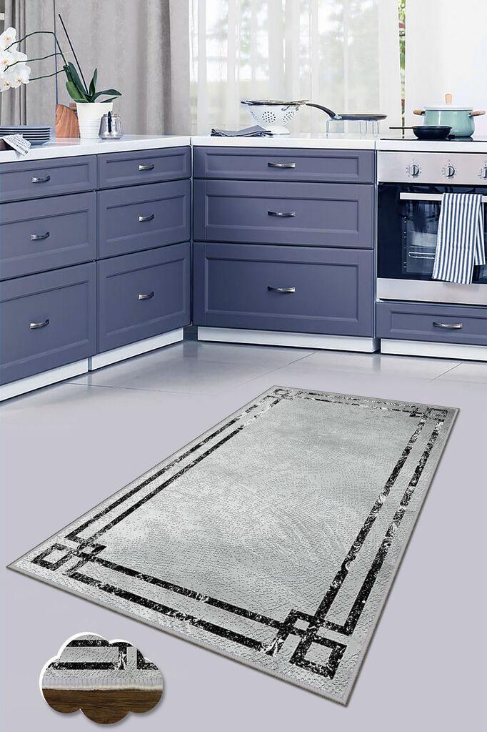 Conceptum Hypnose Tepih Wookece252, 80x300 cm, Sivo-crni