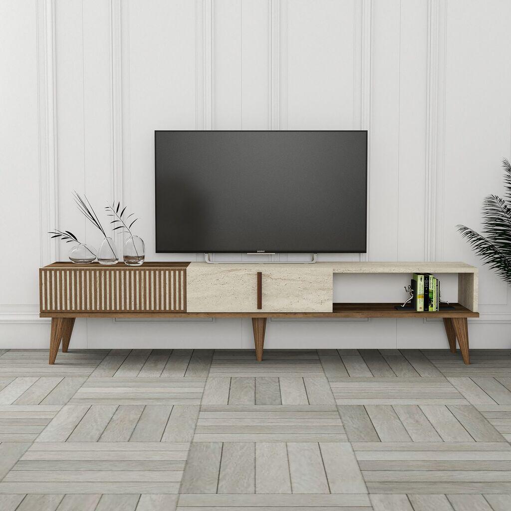 Hanah Home TV Komoda Milan, 180x40x35 cm, Braon-Siva