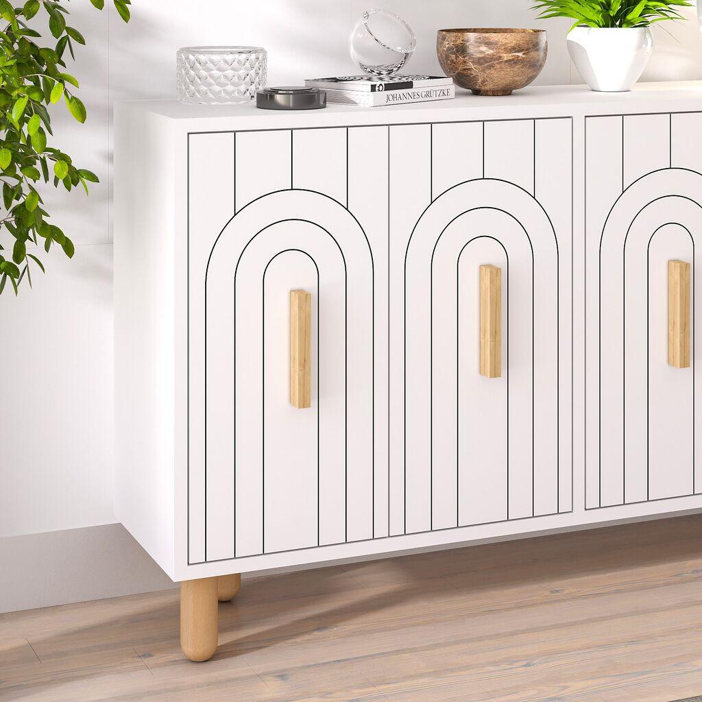 Hanah Home Konzola Tiger, 120x73,6x29,6  cm, Bela