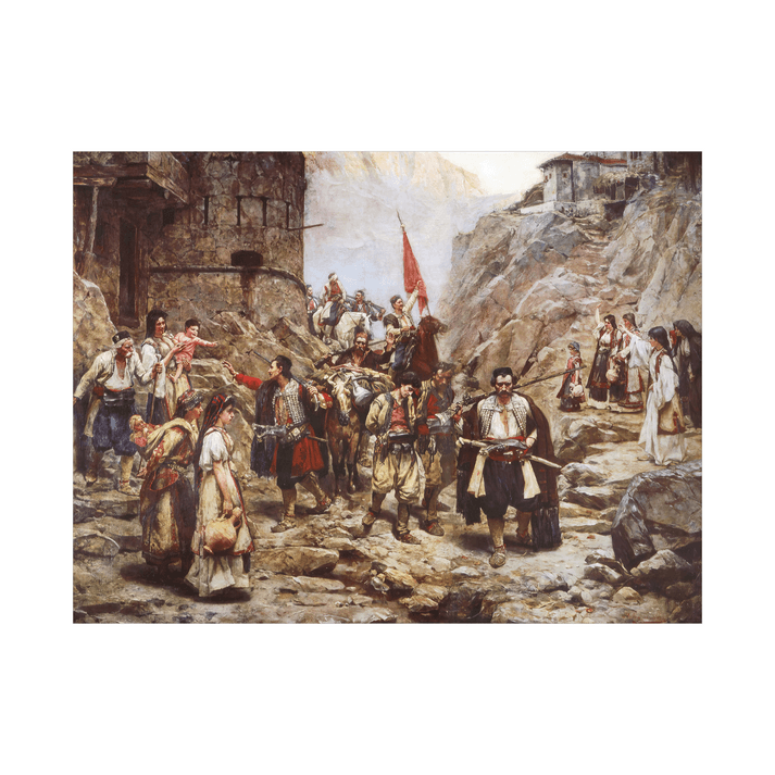 Canvas Slika na platnu Povratak čete crnogoraca iz boja, Paja Jovanović, 60 x 45 cm