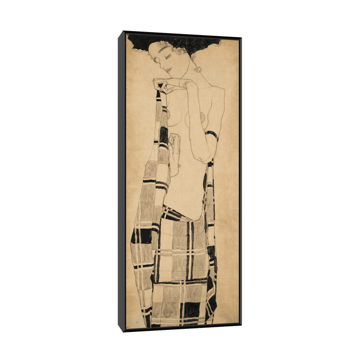 Canvas Slika na platnu Standing Girl, Egon Schiele, Sa ramom, 20 x 50 cm, Crni