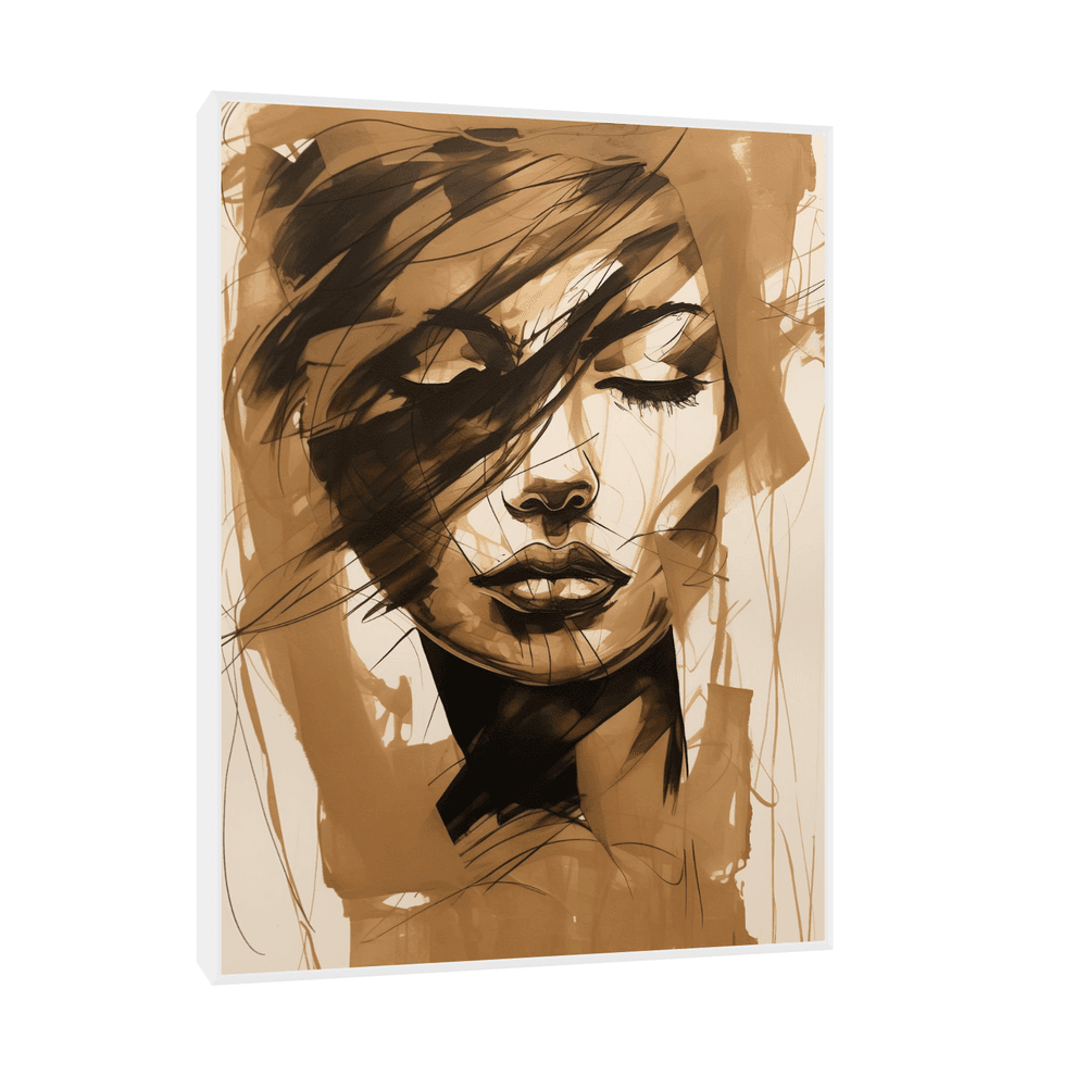 Canvas Slika na platnu Dama sa suptilnim pogledom, Sa ramom, 90 x 120  cm, Beli