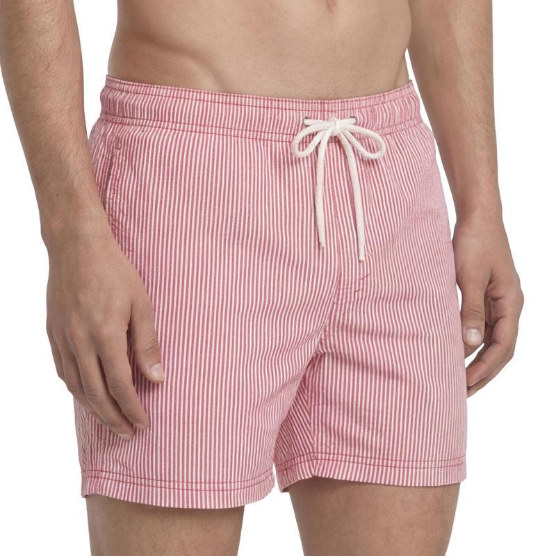 Muške šorceve za kupanje Jack & Jones Jpstmaui Ocean Seersucker LN, crvene i bele