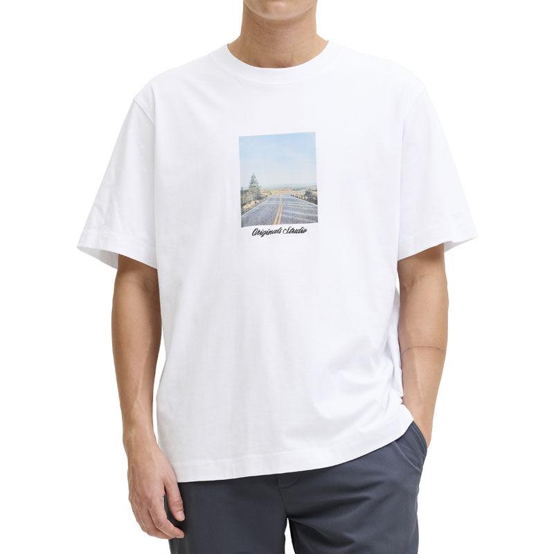 Jack & Jones Muška majica Jornorrebro Photo Tee Ss Crew Neck Ln, Bela