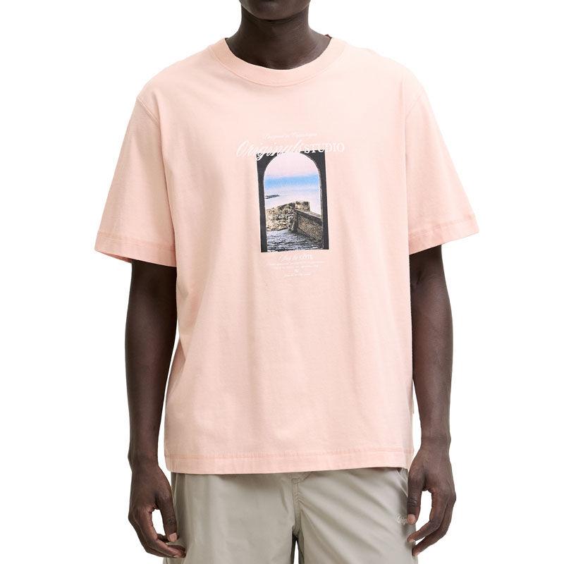 Jack & Jones Muška majica Jornorrebro Photo Tee Ss Crew Neck Ln, Roze