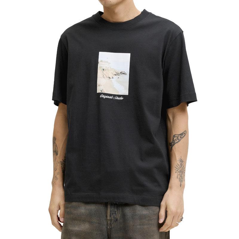 Jack & Jones Muška majica Jornorrebro Photo Tee Ss Crew Neck Ln, Crna