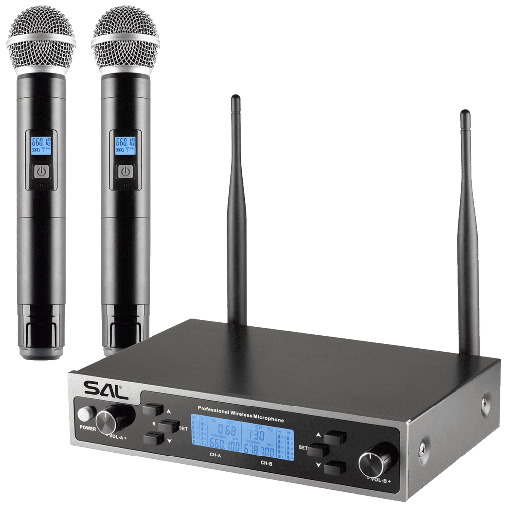SAL bežični set MVN610, 2 bežična mikrofona i priјemnik, crni