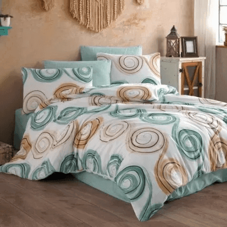 Posteljina za francuski ležaj sa štepanom navlakom D21, 160x220cm, Tirkizna