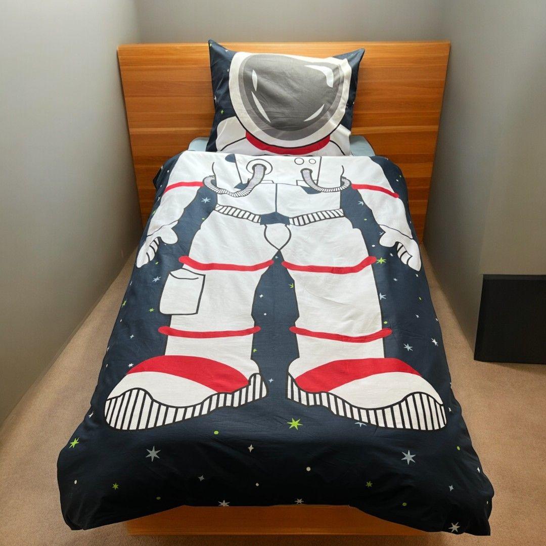 Posteljina za dečiji krevet 160x210cm Astronaut, Teget