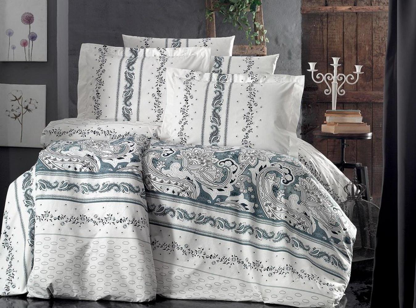 Posteljina za francuski ležaj Vogue Betty, 200×220cm, Bela