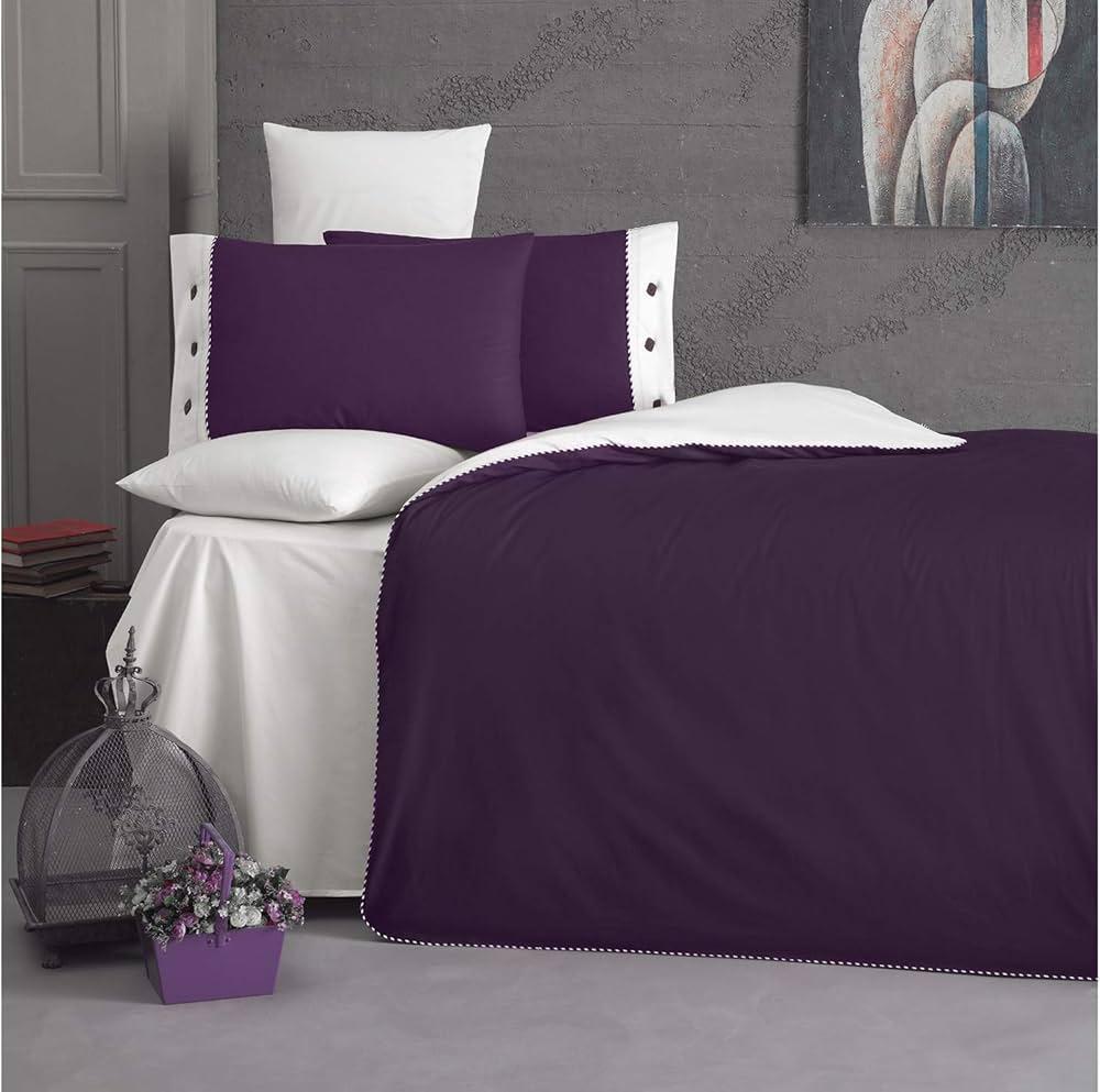 Posteljina za francuski ležaj sa dva lica D3, Ljubičasta