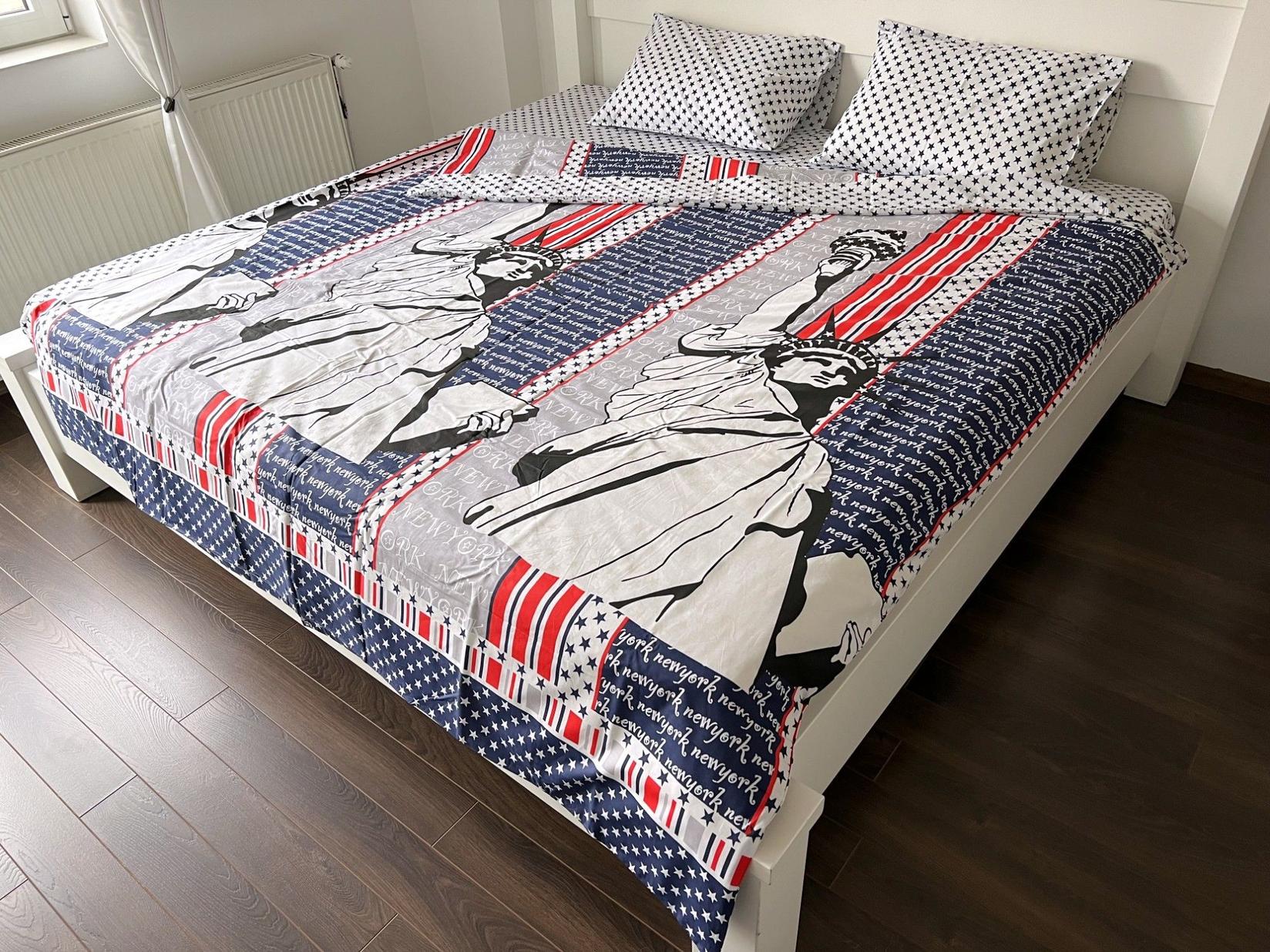 Posteljina za francuski ležaj New York, 200x220cm, Šarena