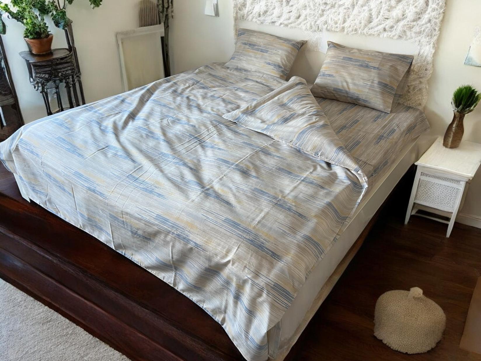 Posteljina za francuski ležaj D28, 200x220cm, Šarena