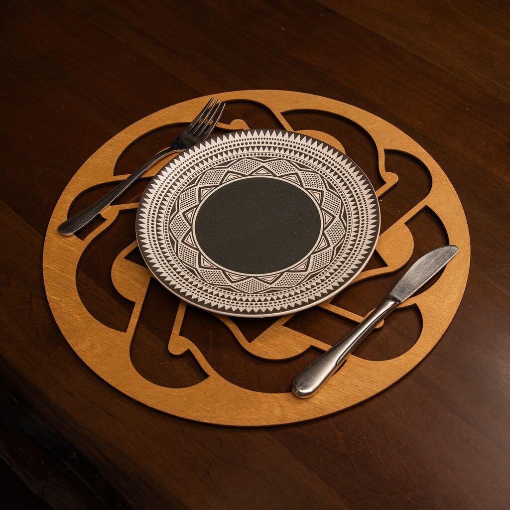 Hermia Set podmetača za sto Don, 36x36cm, Drveni, 6 komada, Oker