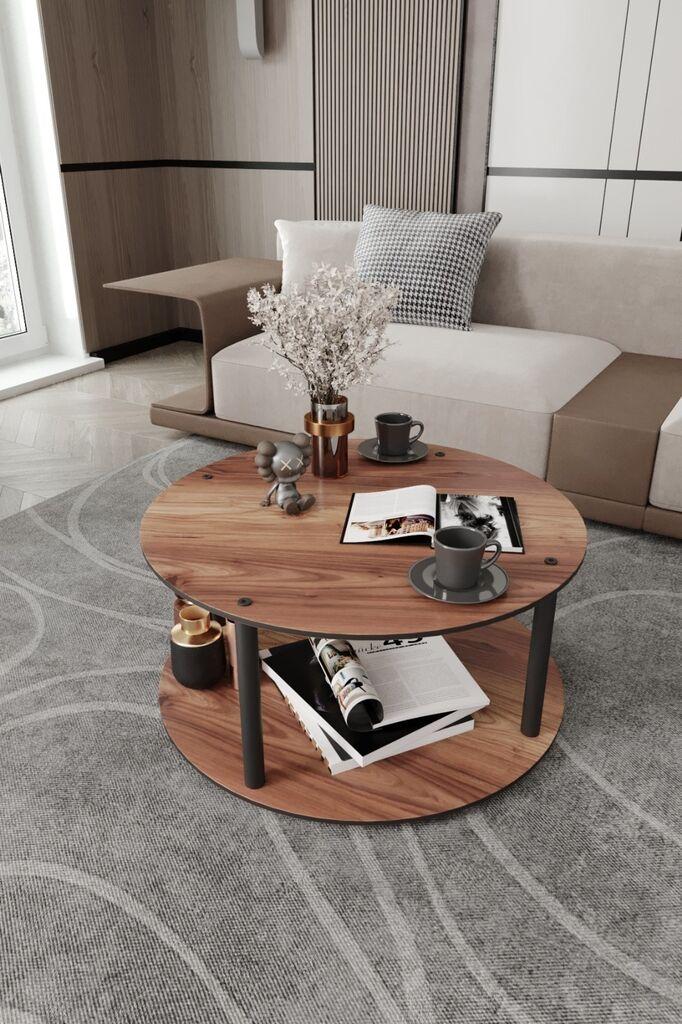 Nordure Sto za dnevnu sobu Masivo Round, Braon