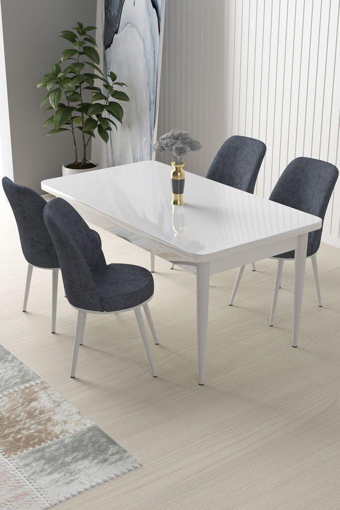 Hanah Home Set Trpezarijski sto i 4 stolice Nil, Teget-beli