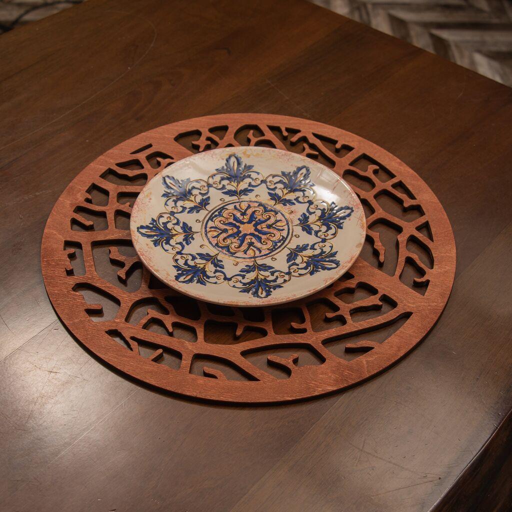 Hermia Set podmetača za sto Coral, Drveni, 4 komada, Kesten