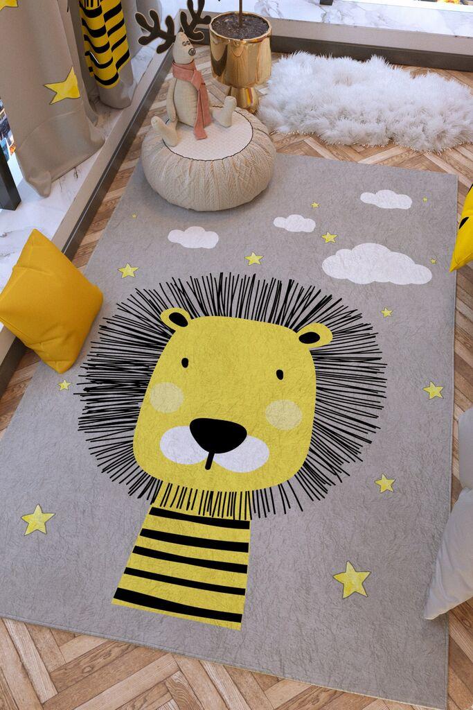 Bata i seka Dečiji tepih Lav, 80x150cm, Sivi