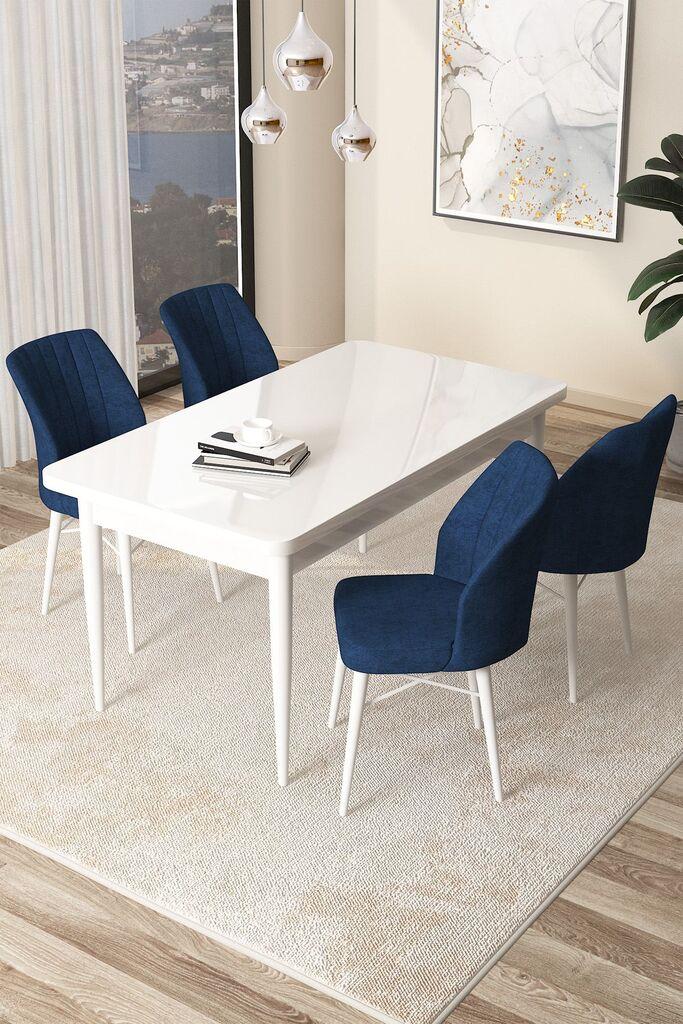 Hanah Home Set Trpezarijski sto i 4 stolice Arp, Tamnoplavi