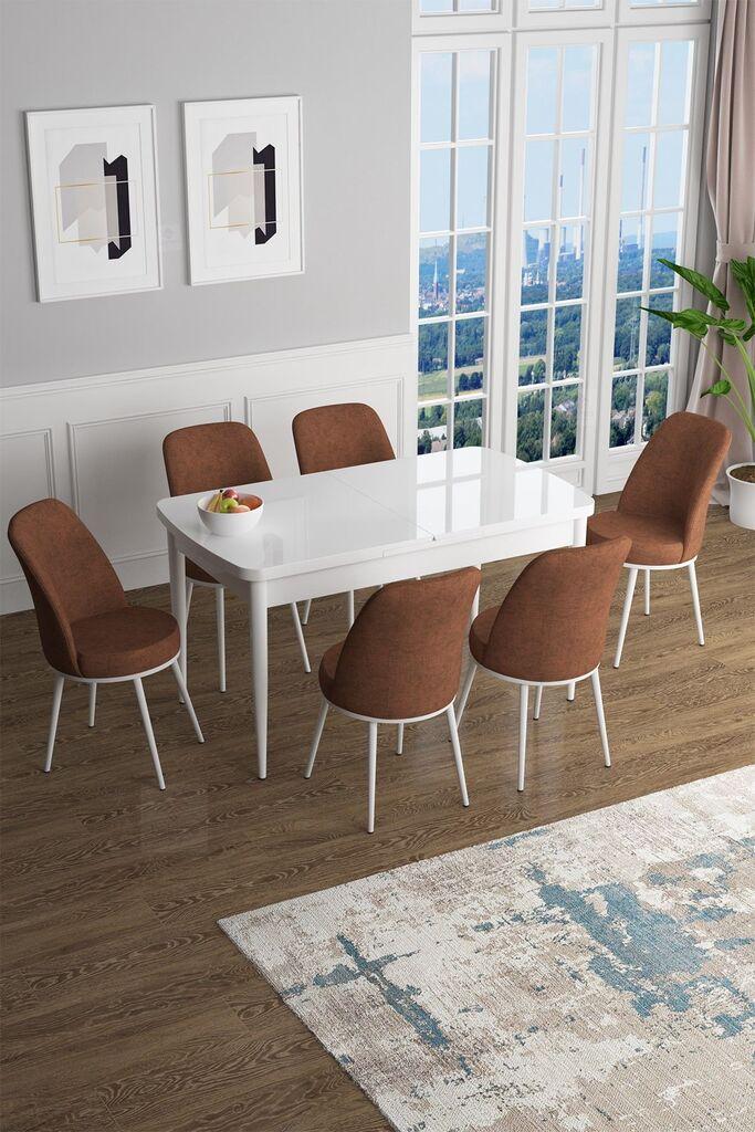 Hanah Home Set Trpezarijski sto i 6 stolica Han, Terakota