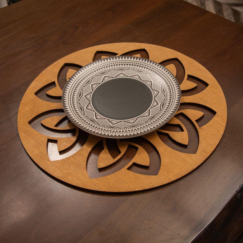 Hermia Set podmetača za sto Lugh, Drveni, 4 komada, Oker