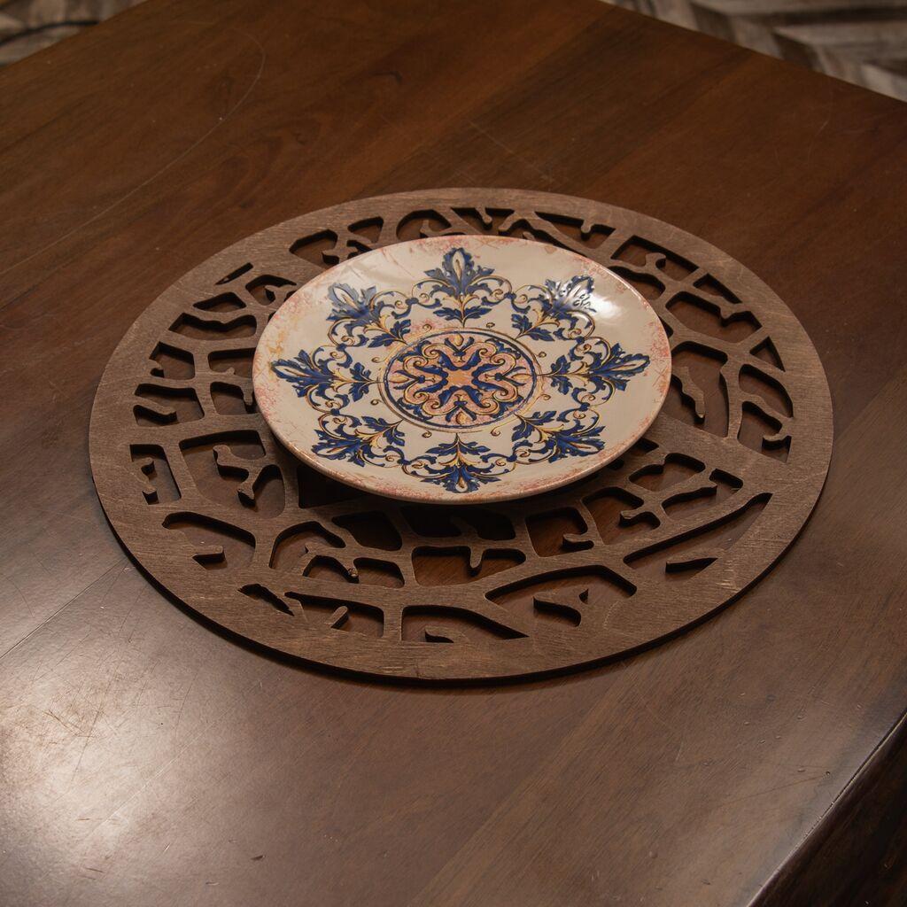 Hermia Set podmetača za sto Coral, 36x36cm, Drveni, 6 komada, Braon