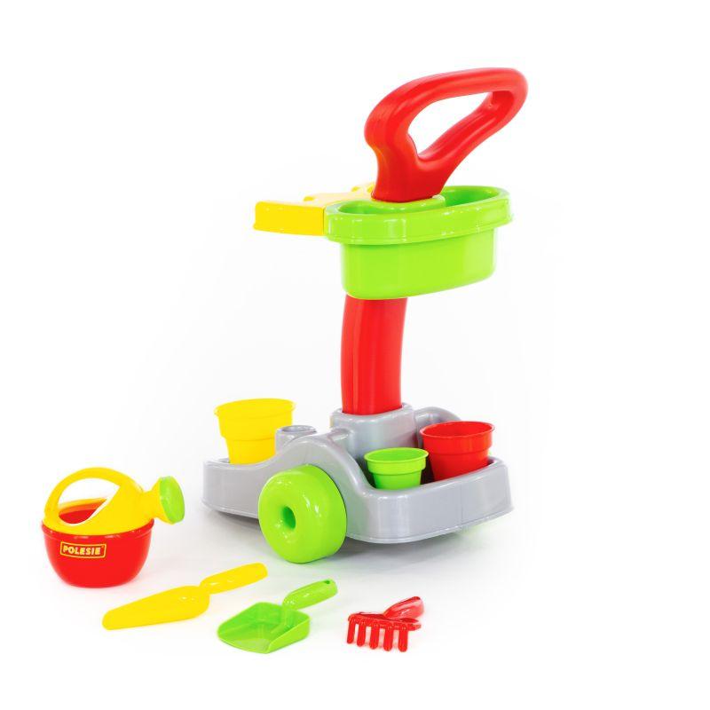 POLESIE Igračka Kolica sa baštenskim setom, Crveno-Zelena