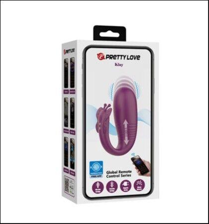 Vibro jaje Leptir Klay, 9.6cm, Ljubičasto