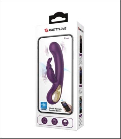 Silikonski vibrator Liam, 21cm, Ljubičasti
