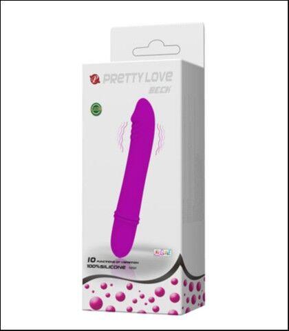 Silikonski vibrator Beck, 12cm, Ružičasti