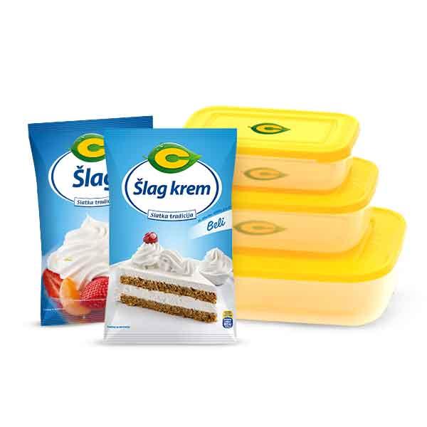 C Šlag krem beli 500g + univerzalni 500g