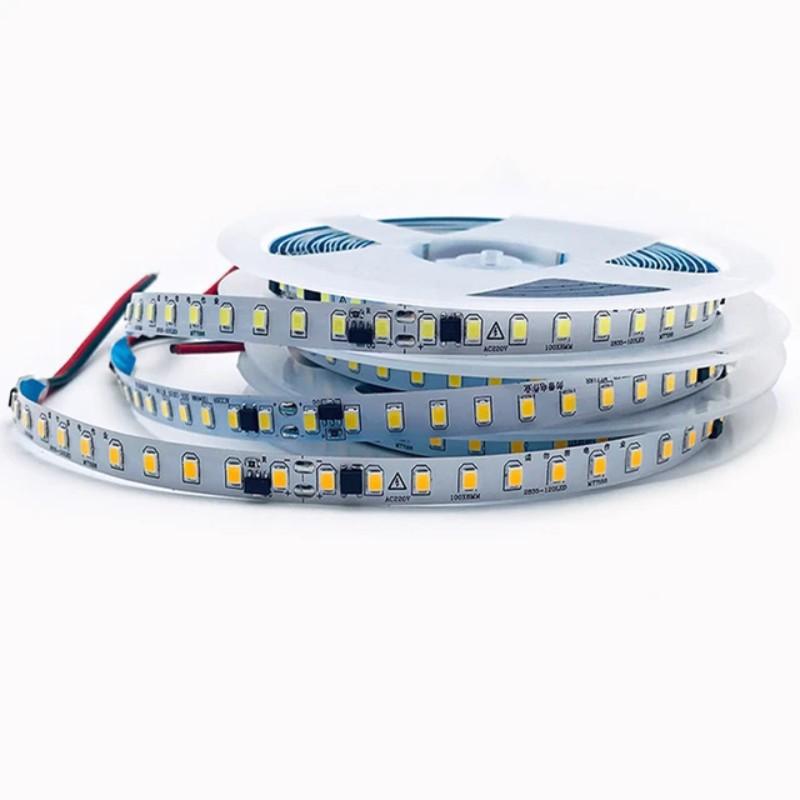 AURA-LIGHT Led traka, 14W, 220V, 3000K, PCB, 8 mm, 1m, Siva