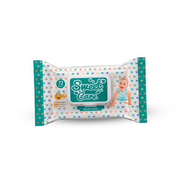 SWEET CARE Vlažne maramica sa aloa verom, 72 komada