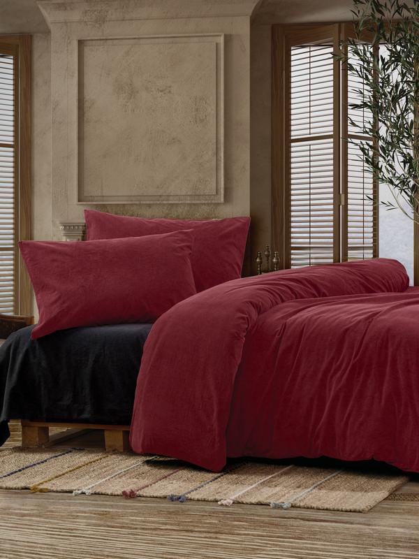 COTTON BOX Set posteljine Crash, Double, 240x260 cm, Bordo