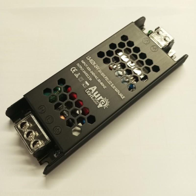 AURA-LIGHT Napajanje za LED trake IP20 LS-60ZK-24V, 60W, 24V, Antracit