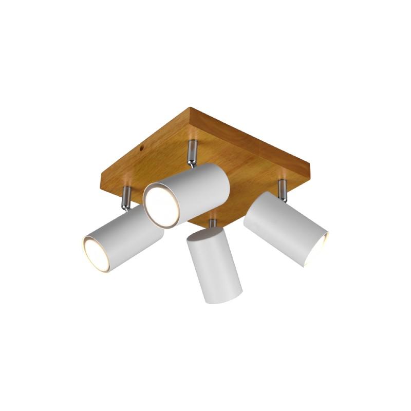 TRIO LIGHTING Spot lampa Marley 812400431, 4 x GU10, 22 x 22 cm, Mat bela - bež