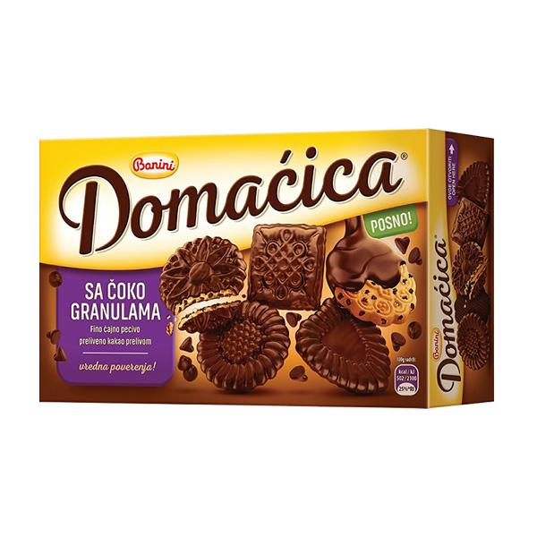 DOMAĆICA Keks sa čoko granulama, 200g