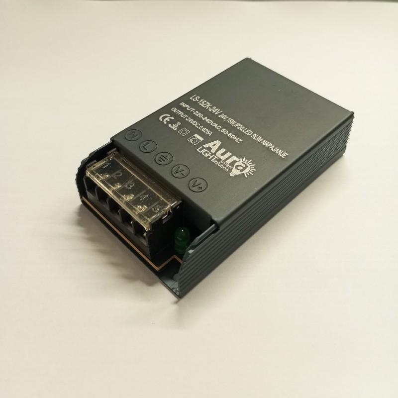 AURA-LIGHT Napajanje za LED trake IP20 LS-15ZK-24V, 15W, 24V, Antracit