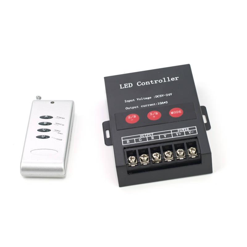 AURA-LIGHT Kontroler za LED trake RGB RF LU10-2022, 30A, 5-24V, 360W, Crni