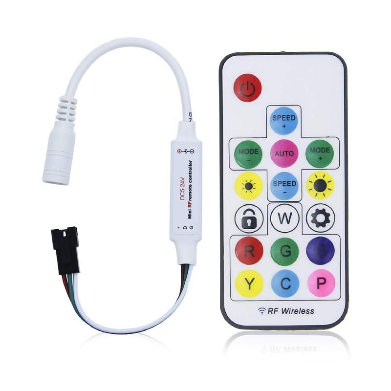 AURA-LIGHT Kontroler za LED trake Pixel RGB, 358 funkcija, 3V, Beli