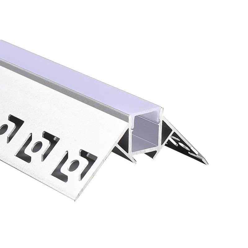 AURA-LIGHT Aluminijumski led profil za gips spoljni ugao, Ugradni LT118, Svetlosivi
