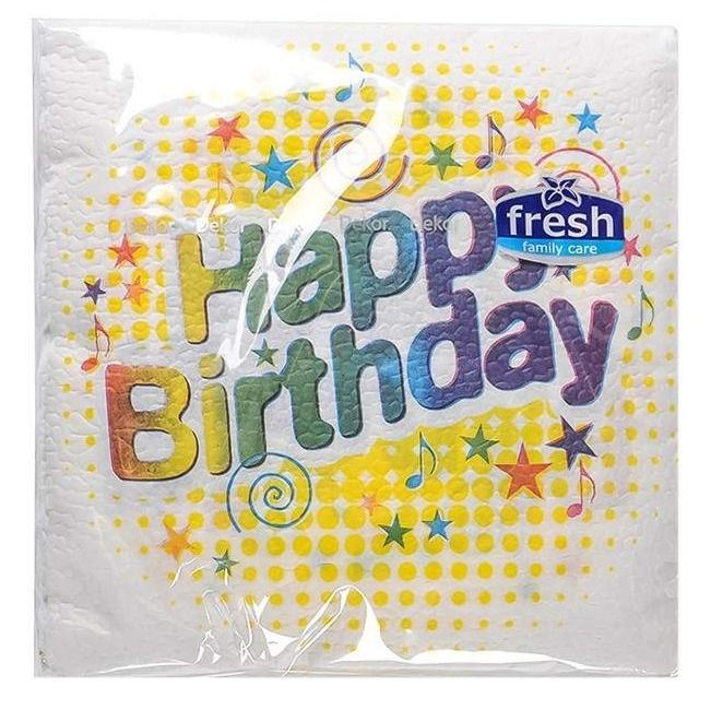 FRESH Salvete Happy Birthday, Jednoslojne, 45 komada